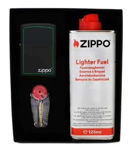 Zestaw prezentowy - Zapalniczka Zippo Logo Ramka 60006316 + Benzyna + Kamienie