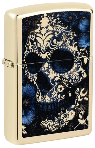 Zippo Skull With Flowers Design 60007900